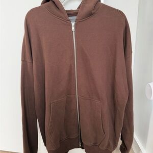 Abercrombie Men's Brown Zip-Up Hoodie